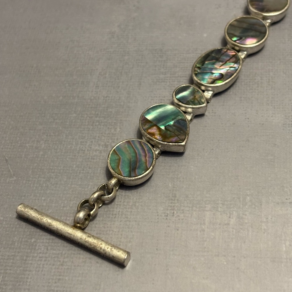 Kenneth Cole Ny Abalone Shell Toggle Bracelet 7” - image 7